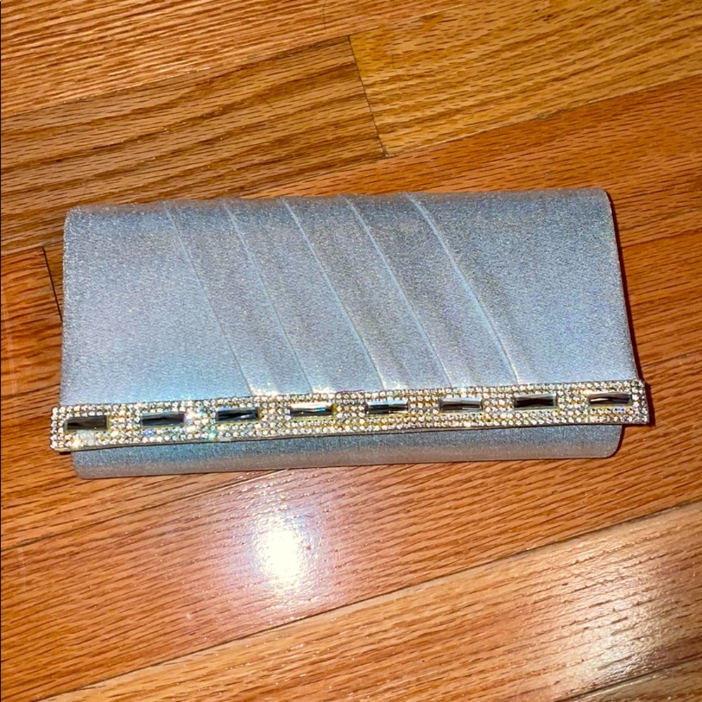 Silver clutch purse